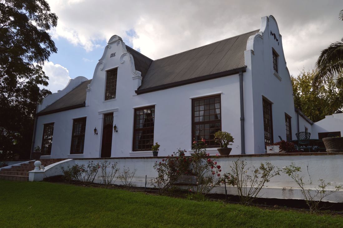 Historic Cape Dutch manor house 1786 at Klein Parys Vineyards wine estate Paarl