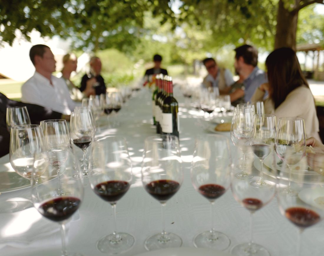 Outdoor wine tasting at Klein Parys Vineyards, Paarl